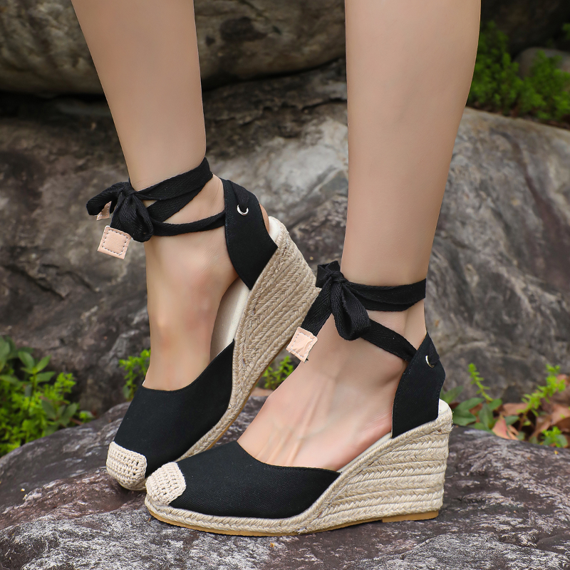Espadrille Slip On - Sandalias de Plataforma con Cuña para