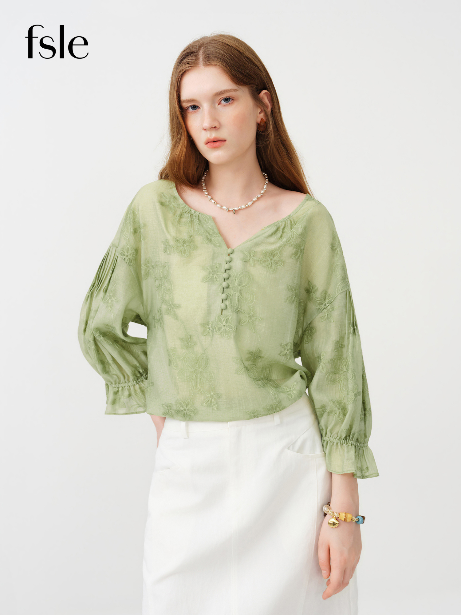 Resort Shirt Floral - Blusa de Tencel FSLE 2026 para