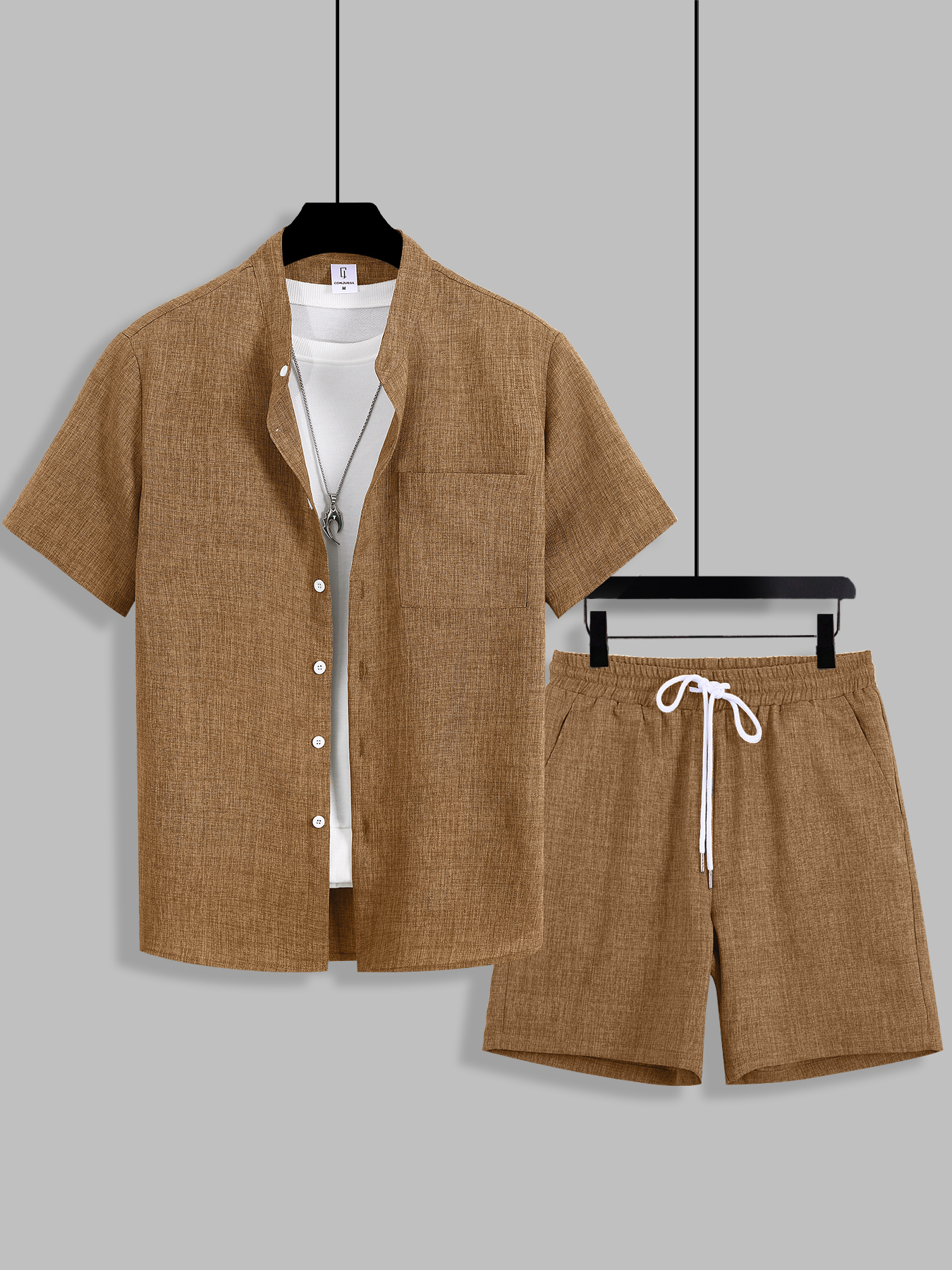 Linen Shirt Breathable - Conjunto Casual de Verano para Hombre,
