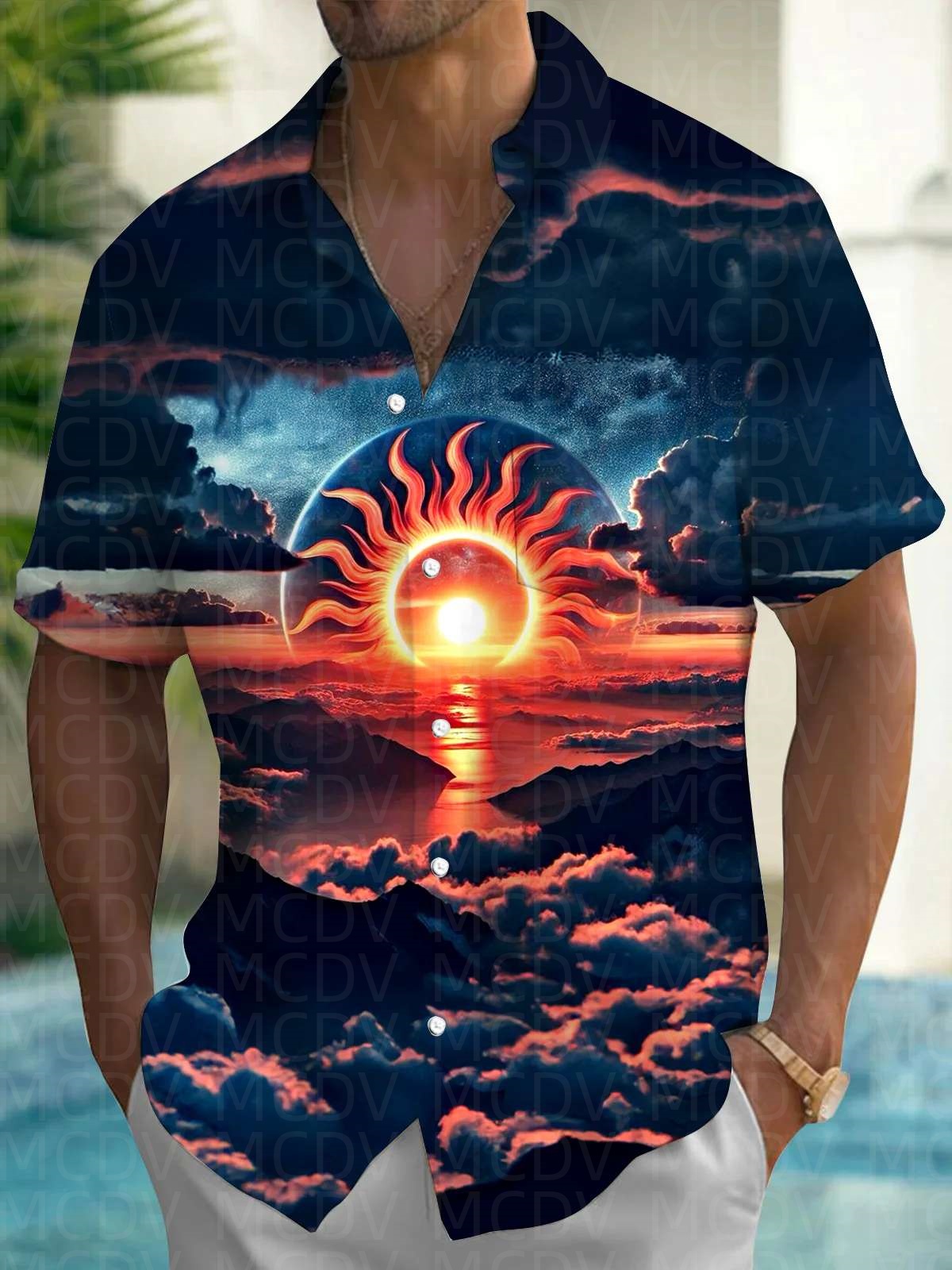 Shirt Camp Collar - Camisa Hawaiana para Hombre con Estampado