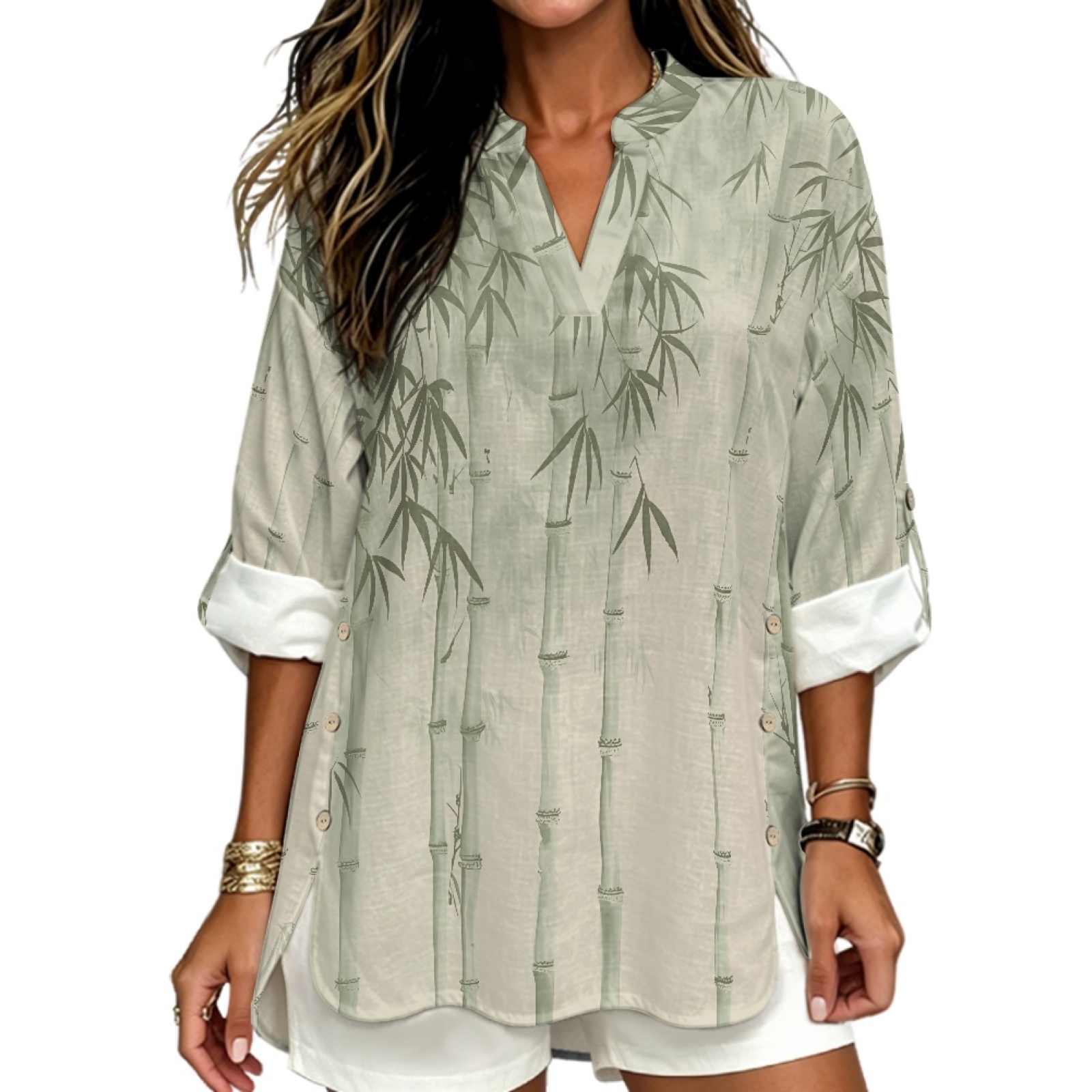 Linen Shirt Breathable - INSTANTARTS Camisa de lino con cuello