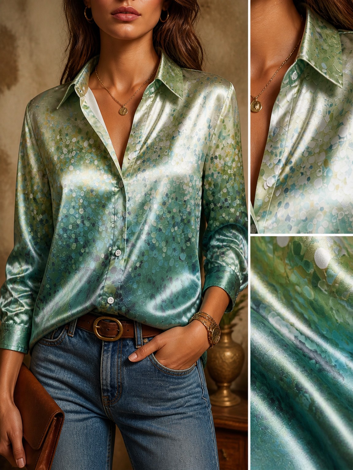 Resort Shirt Floral - Cárdigan de Mujer con Botones y
