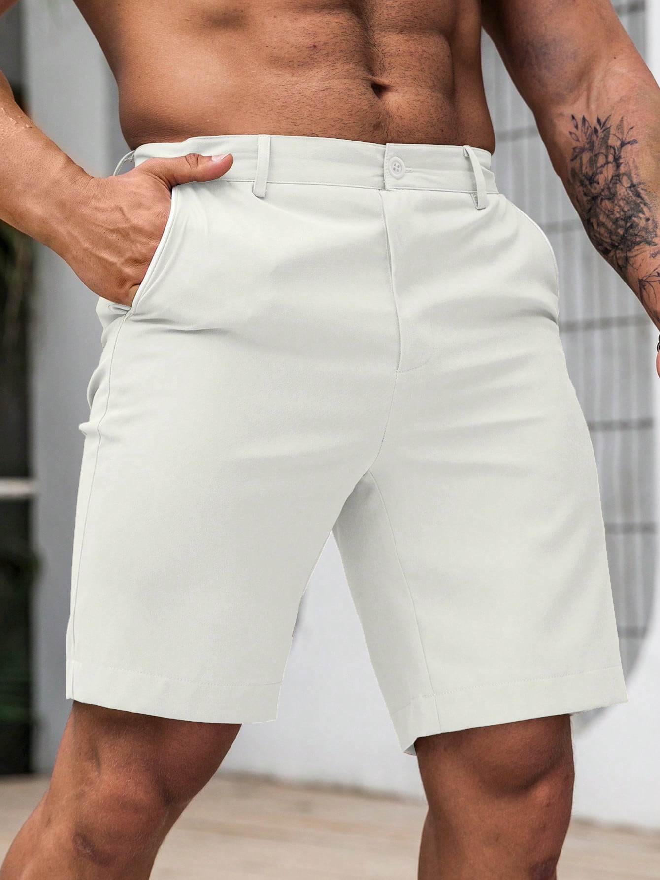 Shorts Chino Slim - Pantalones cortos casuales tipo chino para