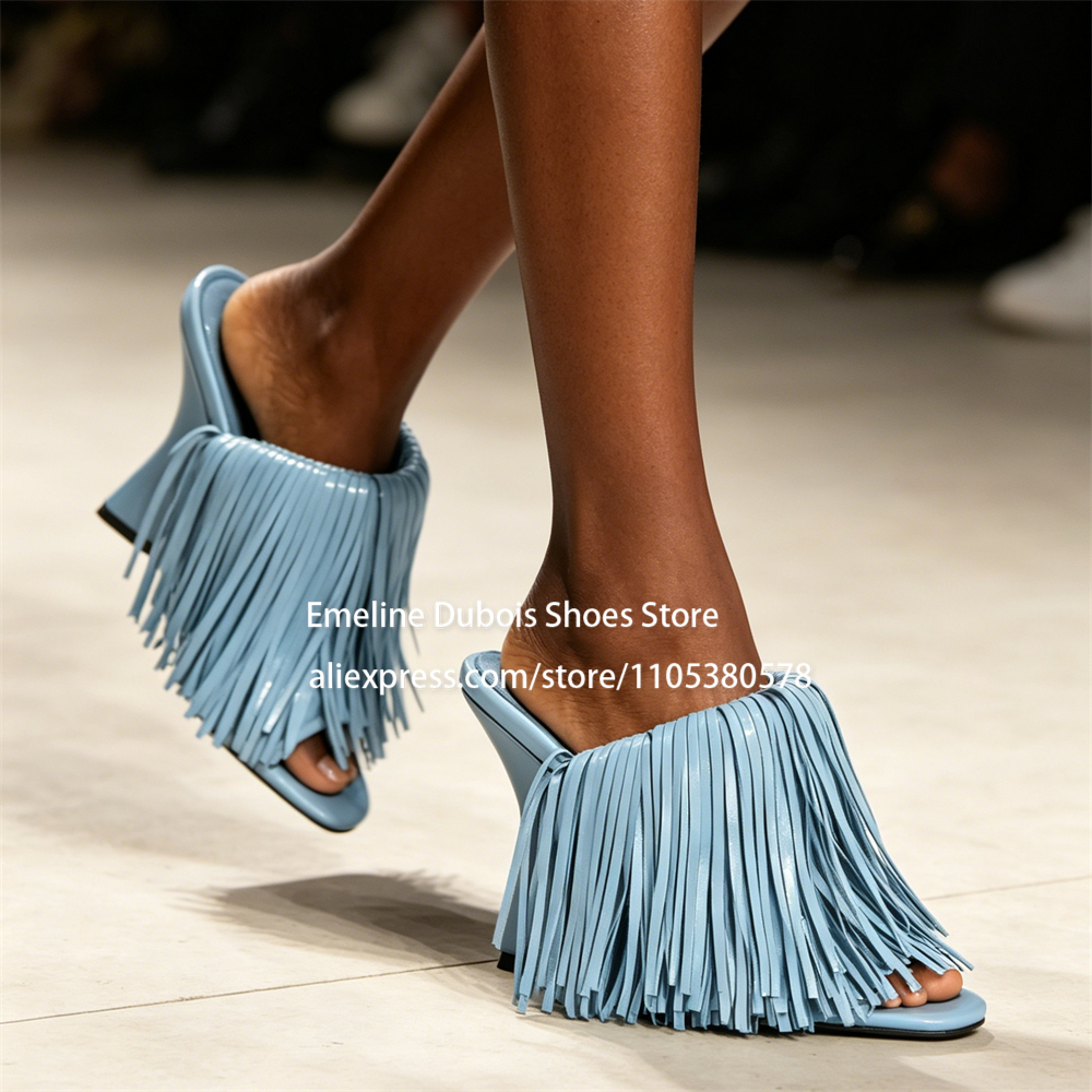 Casual Sandal Leather - Mules de tacón de cuña con