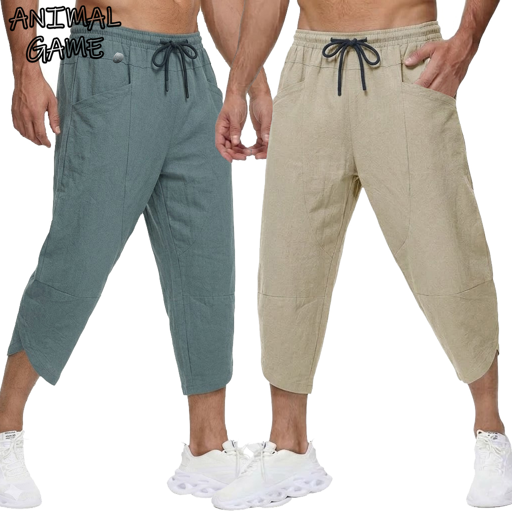 Short Linen Drawstring - Pantalones cortos informales de lino para