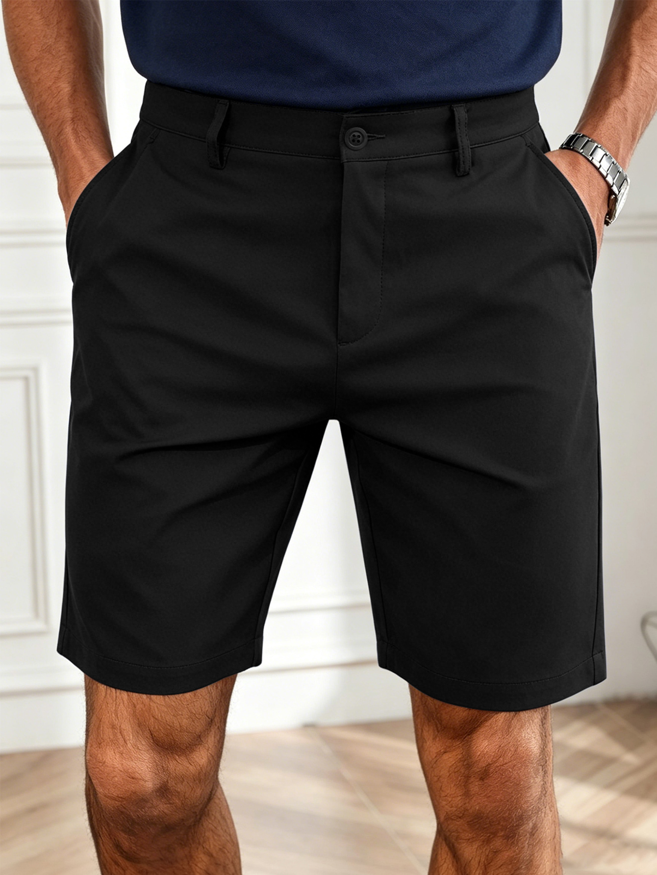 Shorts Chino Slim - Pantalones Cortos Chino Elásticos de Verano