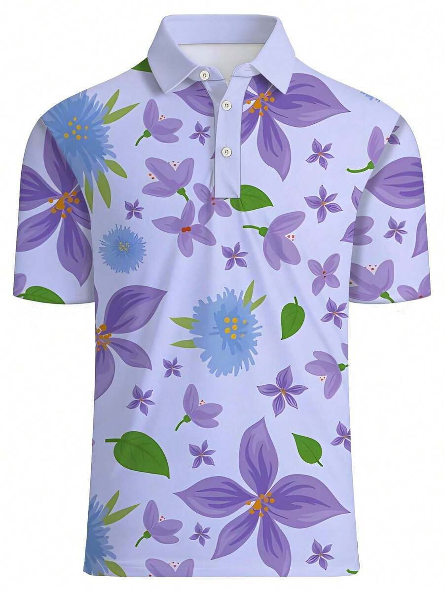 Polo Shirt Pique - Camisa de Piqué con Estampado Floral