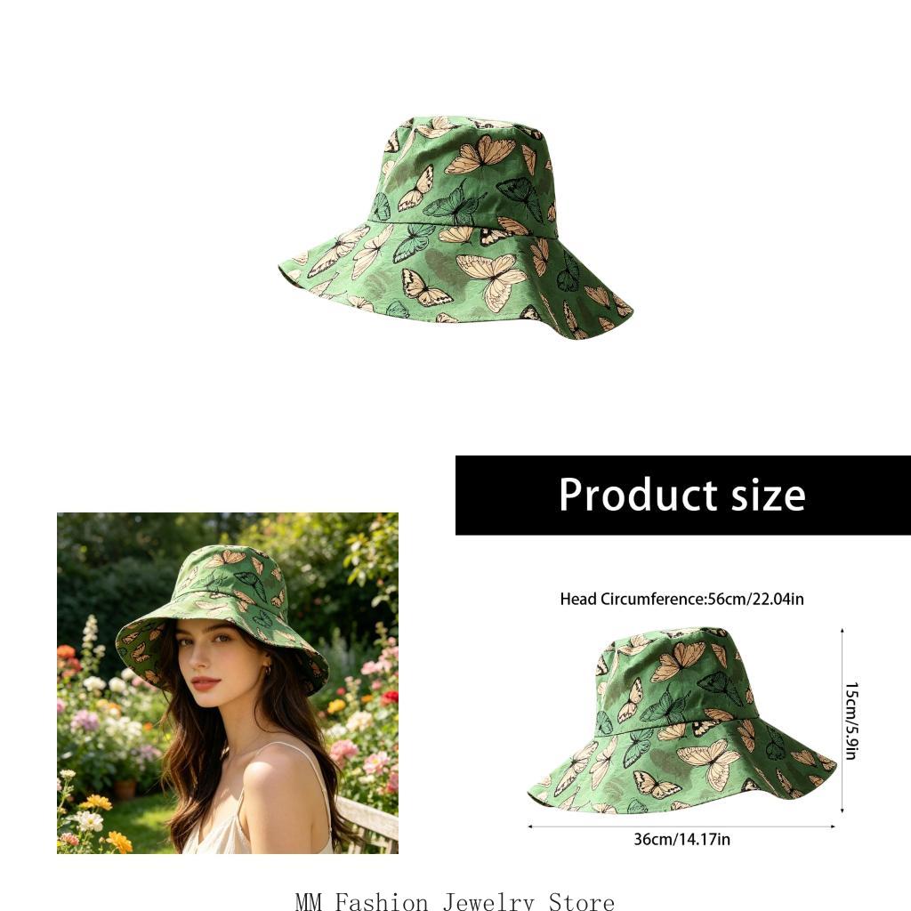 Packable Hat Nylon - Sombrero pescador con estampado verde, sombrero