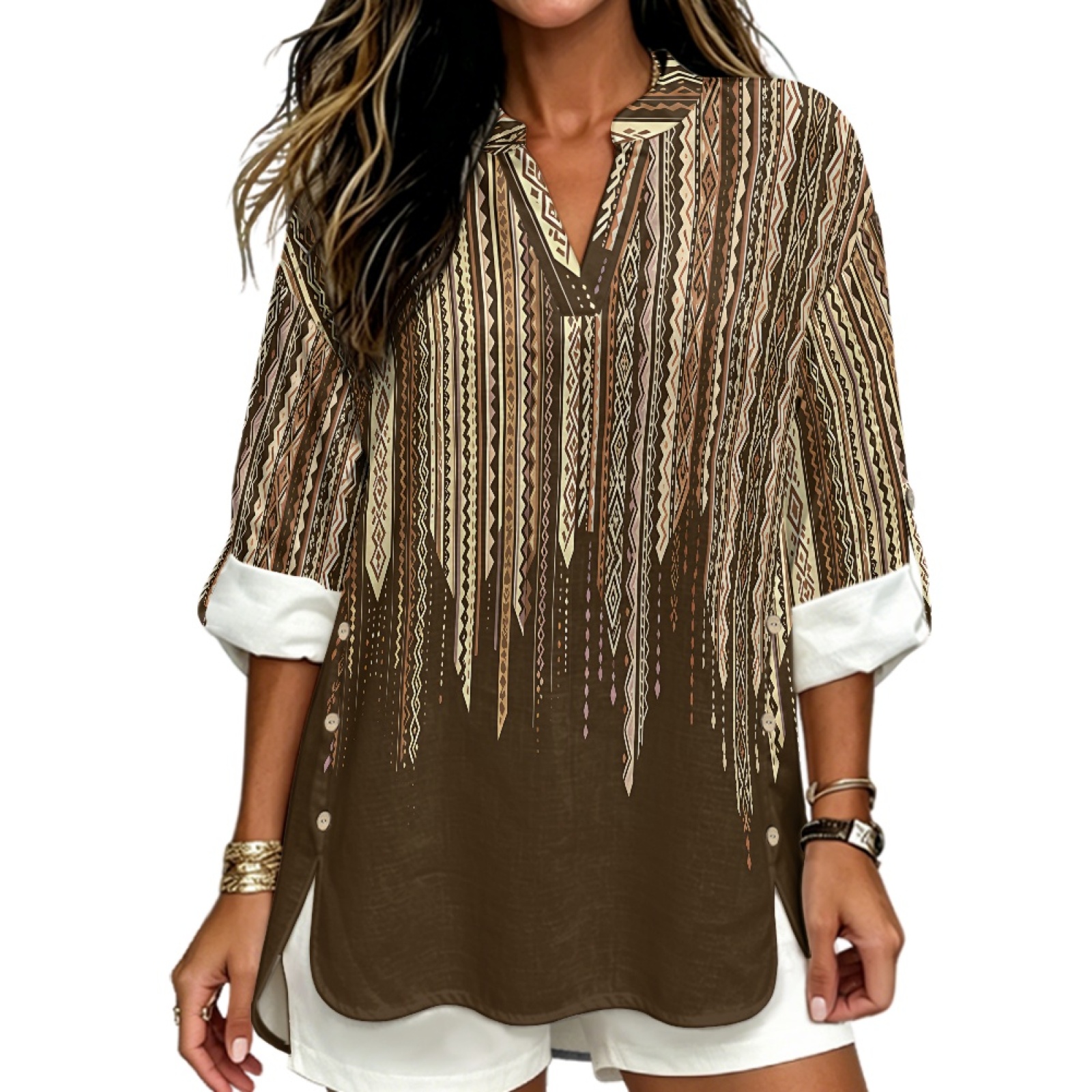 Linen Shirt Breathable - INSTANTARTS Camisa de lino con cuello