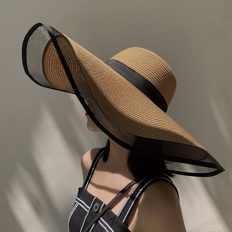 Bucket Hat Straw - Sombrero para el sol para mujer,
