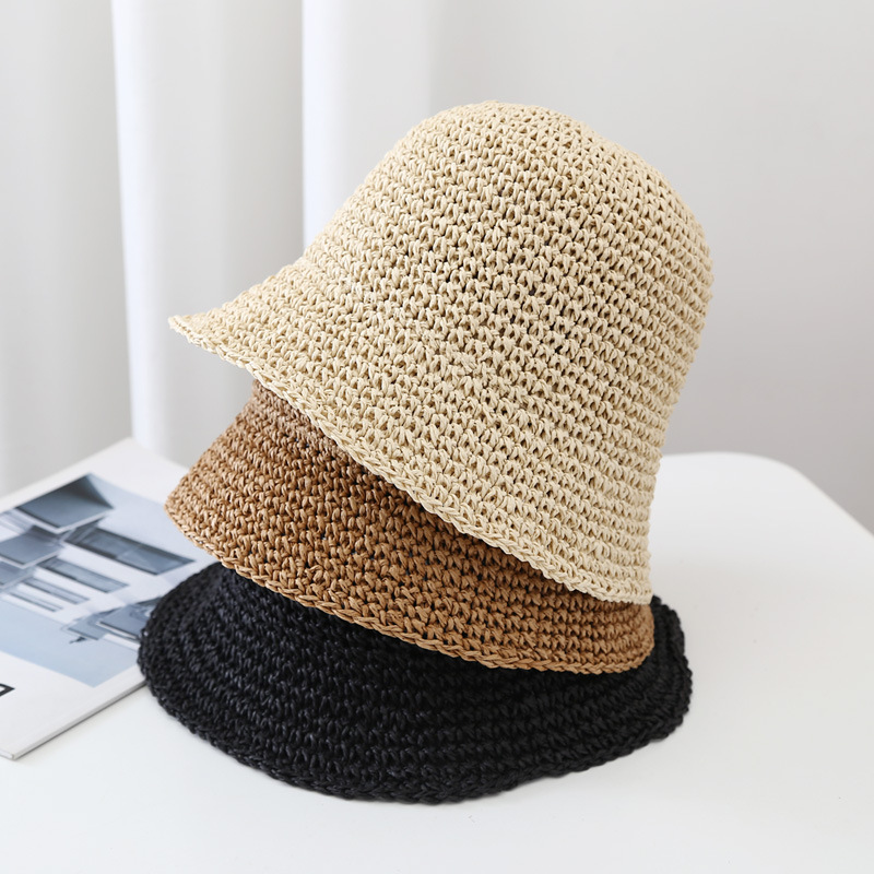 Bucket Hat Straw - Sombrero de cubo de ganchillo hecho