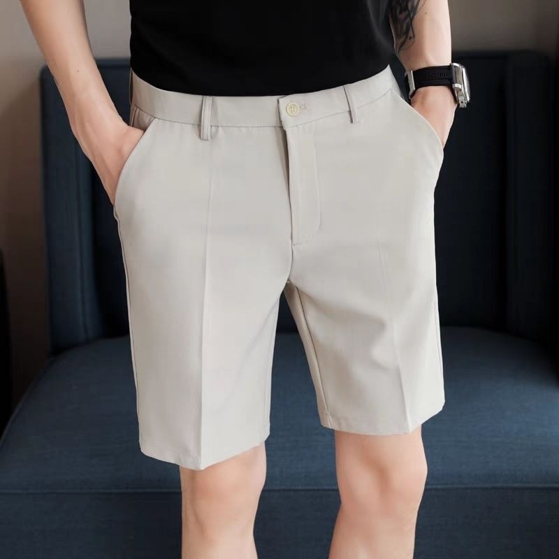 Shorts Chino Slim - Pantalones Cortos de Traje para Hombre,