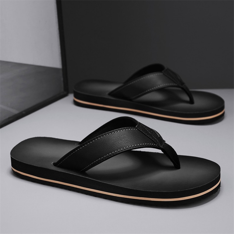 Flip Flop Leather Men - Sandalias de Playa Casuales para Hombre,