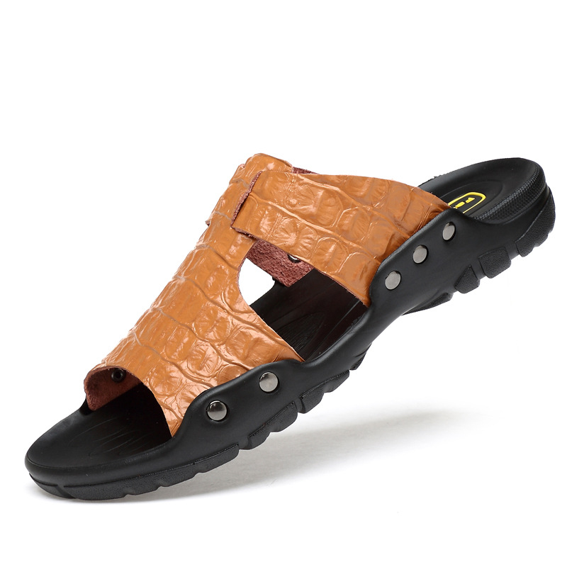 Flip Flop Leather Men - Sandalias de cuero, zapatilla cómoda para