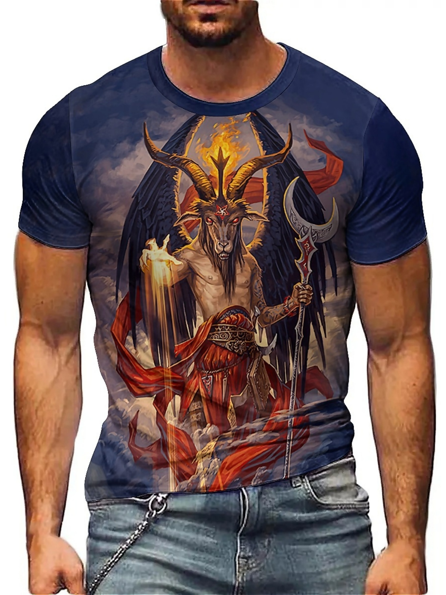 Tee Graphic Print - Camiseta con estampado de demonio en