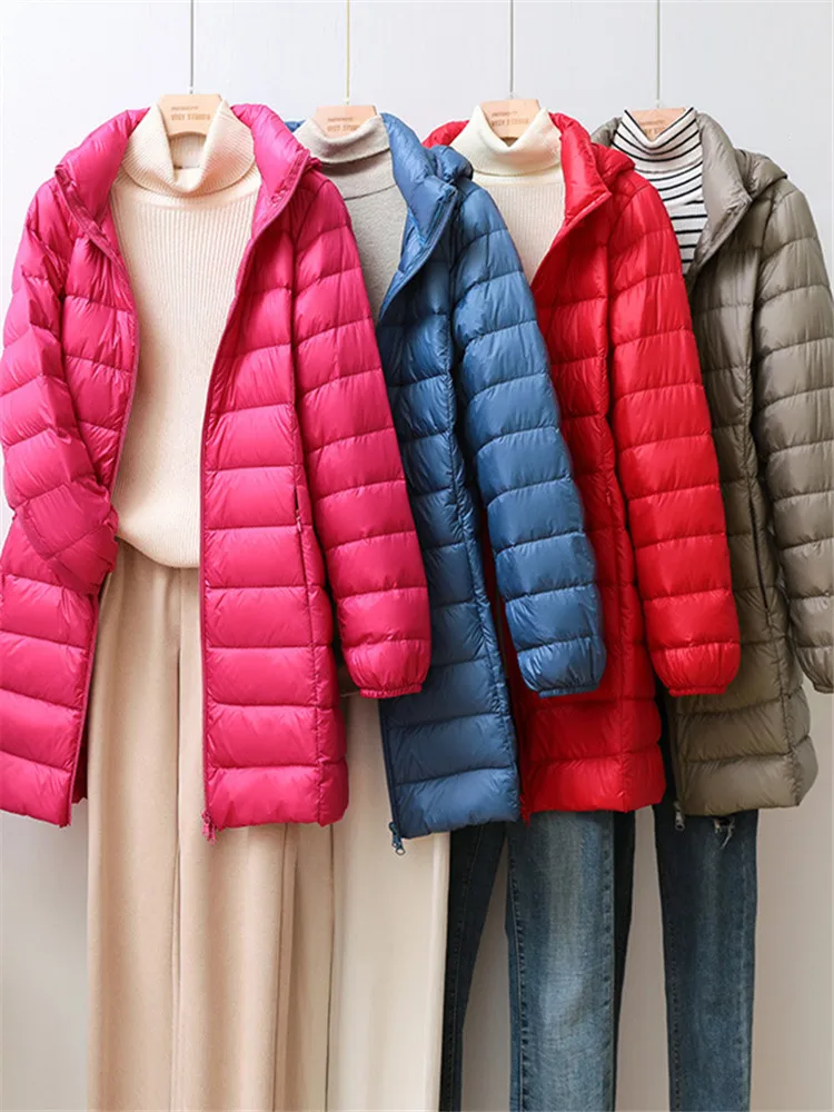 Packable Hat Nylon - Chaqueta de plumón larga y ligera