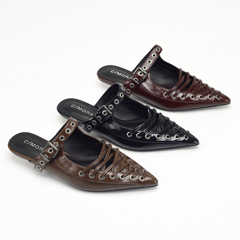 Casual Sandal Leather - Zapatillas con punta puntiaguda y cordones