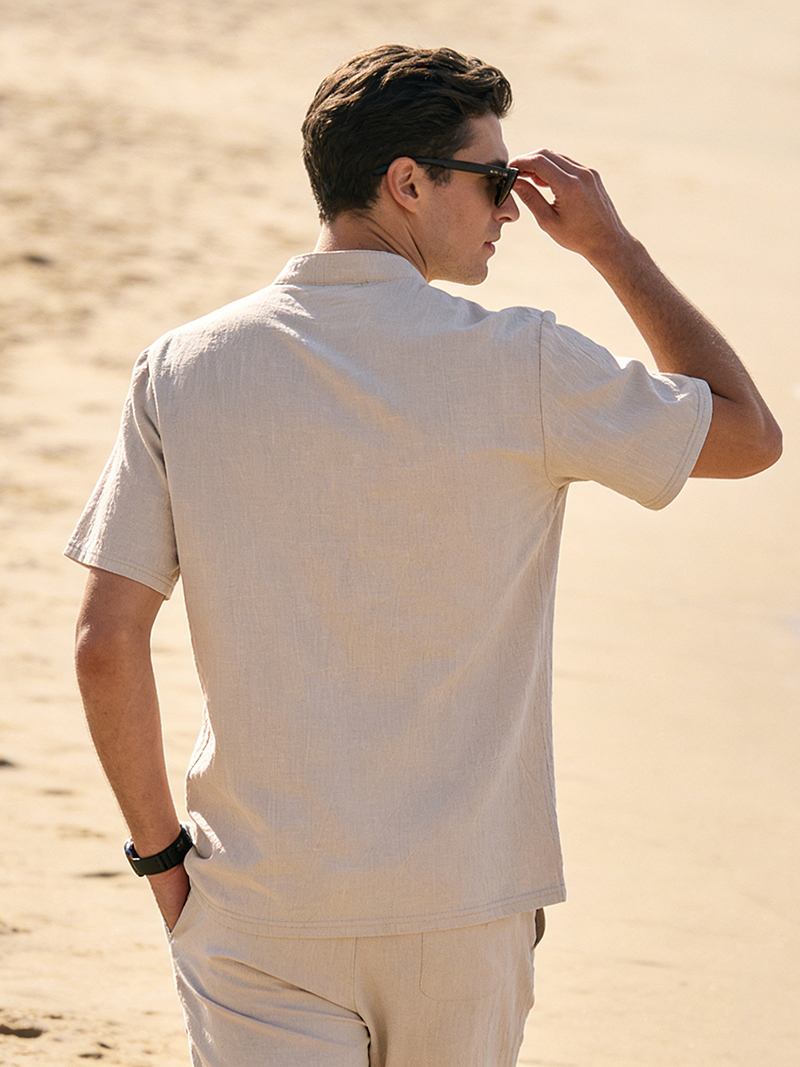 Camisa Henley de Lino y Algodó - Linen Shirt Breathable reseña y precio