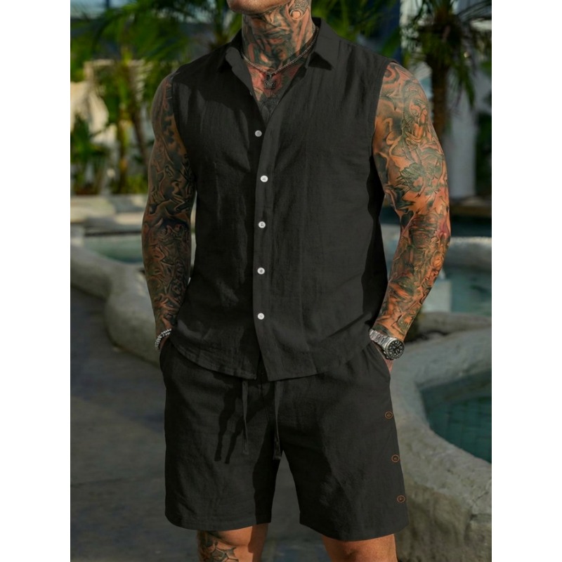 Conjunto de 2 Piezas para Homb - Short Linen Drawstring reseña y precio