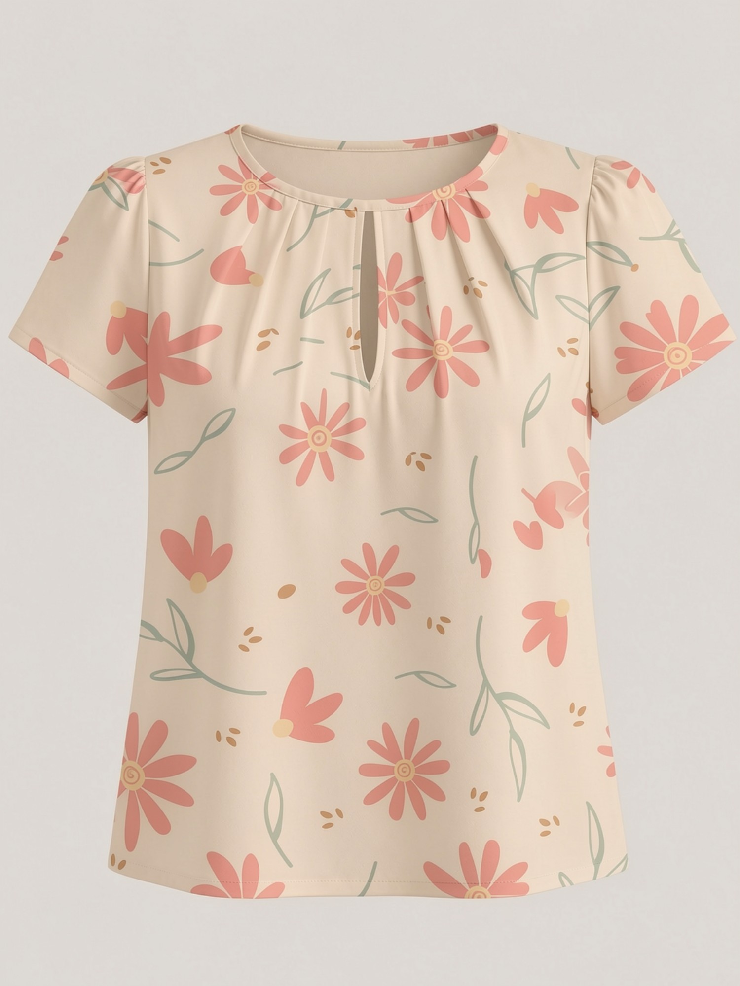 Camiseta Elegante de Cuello Re - Resort Shirt Floral reseña y precio