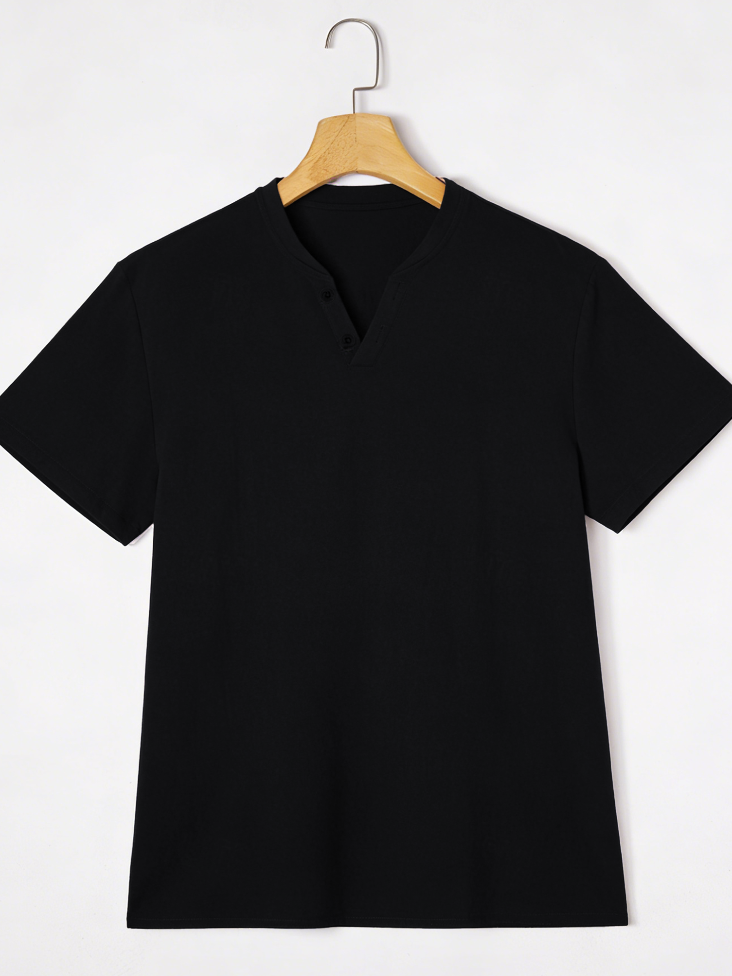 Elegante camiseta Henley negra - Linen Shirt Breathable reseña y precio