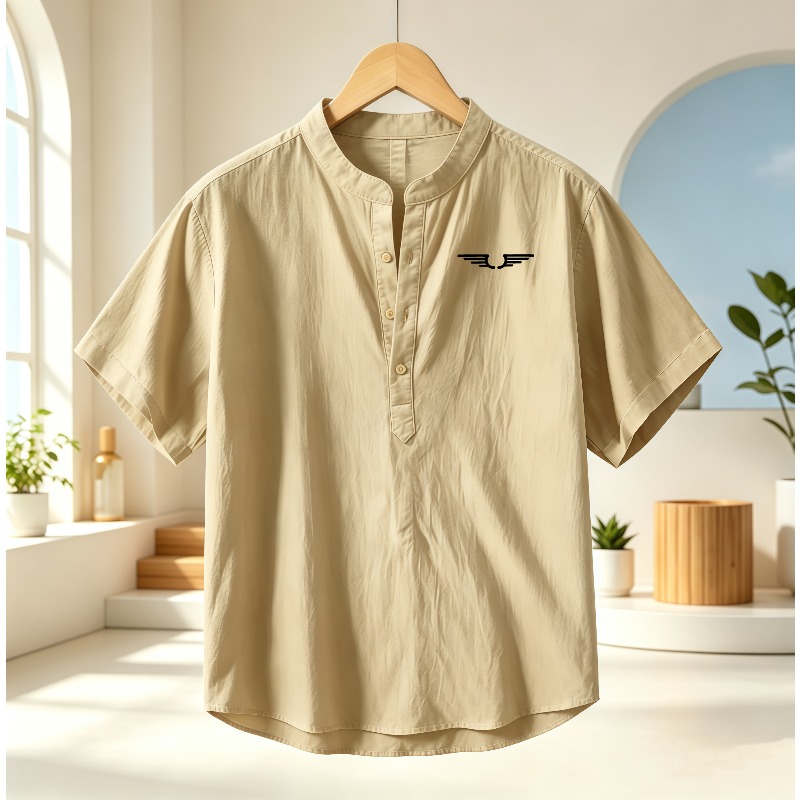 Camisa de manga corta con cuel - Linen Shirt Breathable reseña y precio