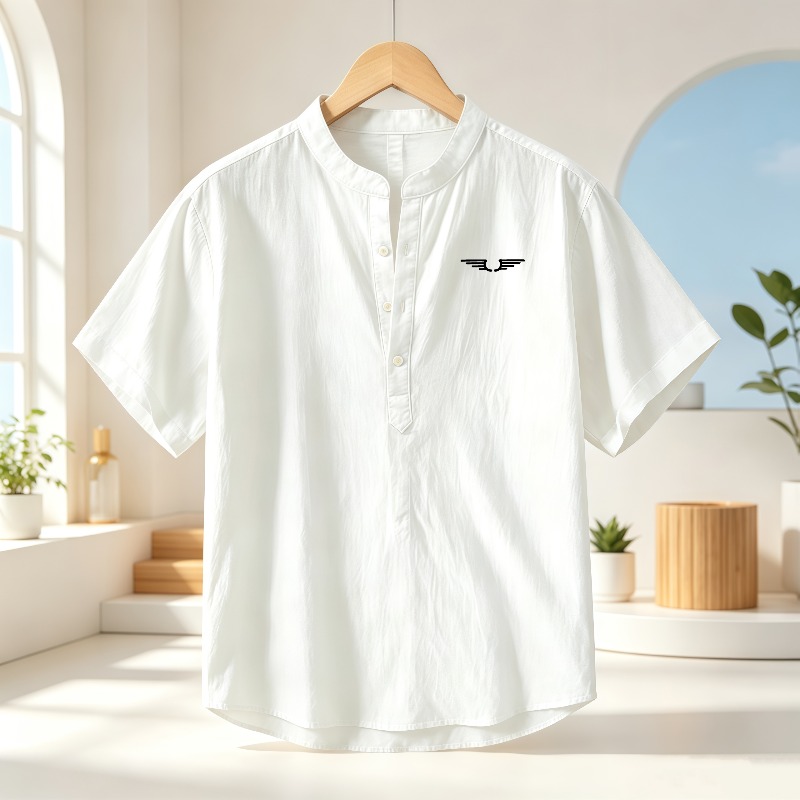 Camisa de manga corta con cuel - Linen Shirt Breathable reseña y precio