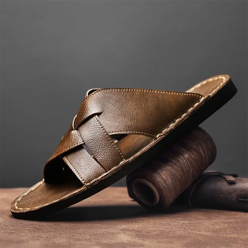 Sandalias informales de cuero  - Flip Flop Leather Men reseña y precio
