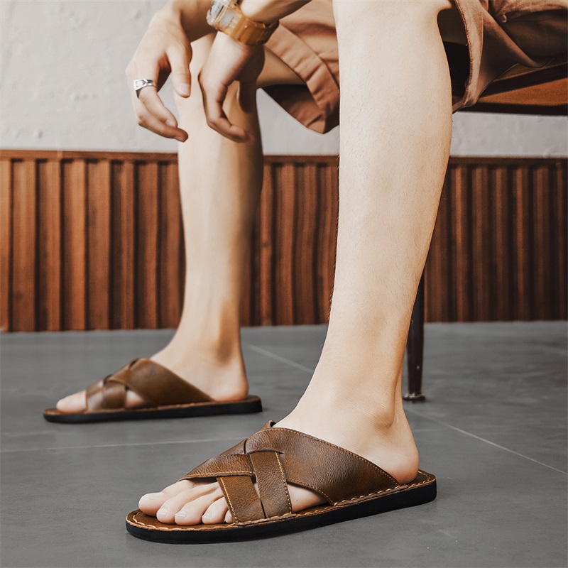 Sandalias informales de cuero  - Flip Flop Leather Men reseña y precio