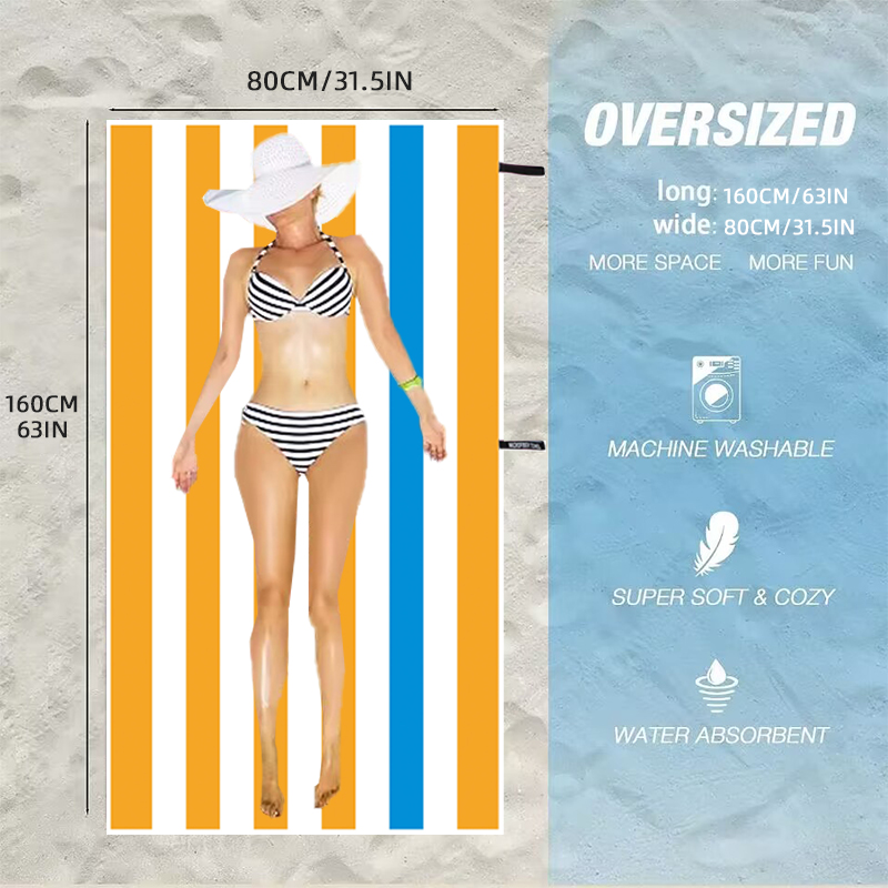 Toalla de Playa a Rayas Vibran - Beach Towel Large reseña y precio
