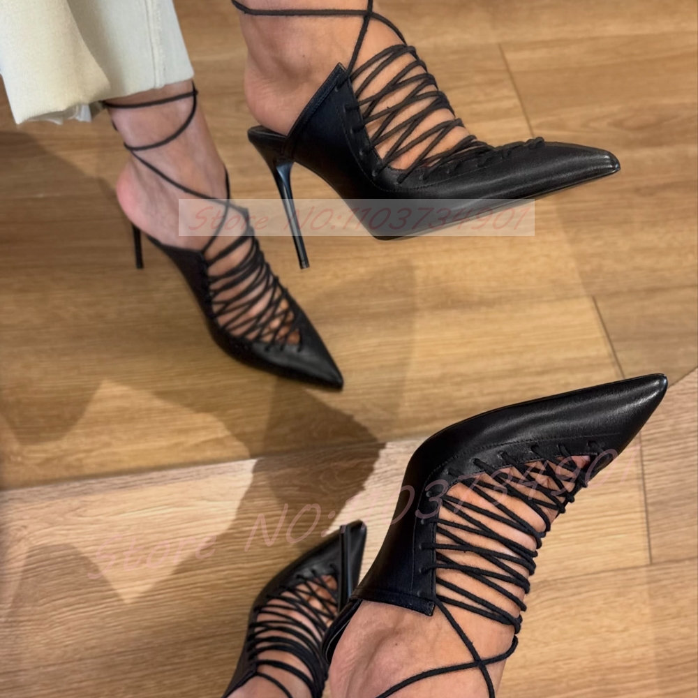 Sandalias Negras con Cordones  - Casual Sandal Leather reseña y precio