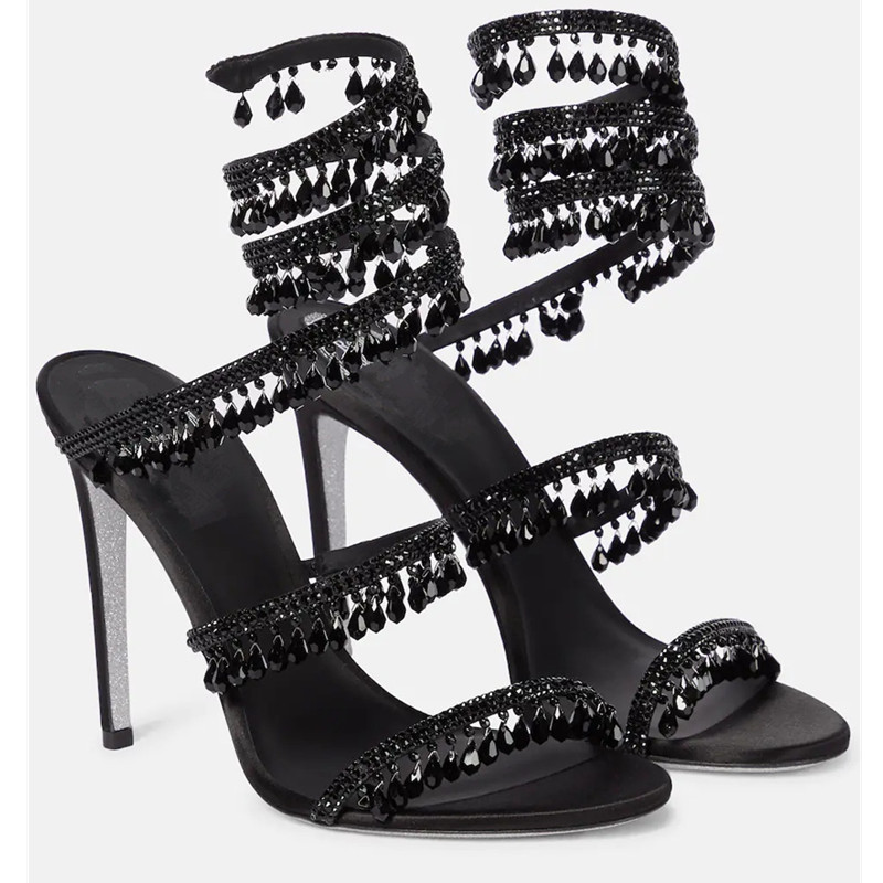 Sandalias de Tacón Alto con Pe - Casual Sandal Leather reseña y precio