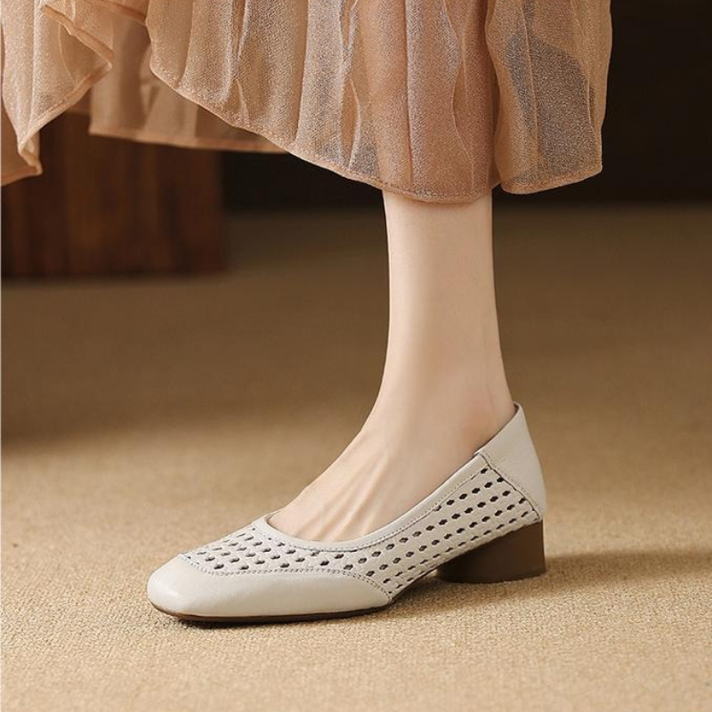 Zapatos de tacón alto huecos d - Casual Sandal Leather reseña y precio