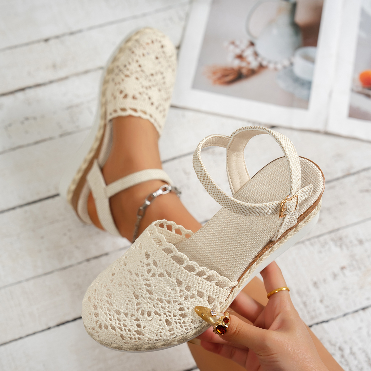 Sandalias De cuña para Mujer,  - Espadrille Slip On reseña y precio