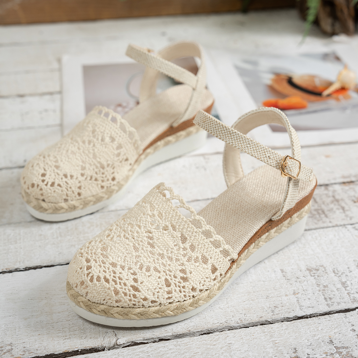 Sandalias De cuña para Mujer,  - Espadrille Slip On reseña y precio