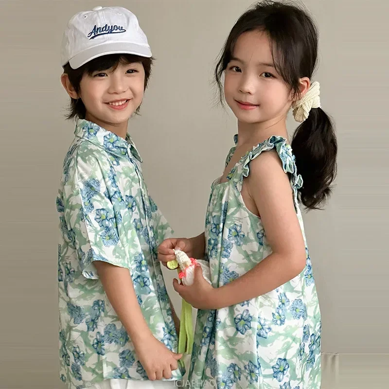 Camisas para niños, ropa corea - Resort Shirt Floral reseña y precio