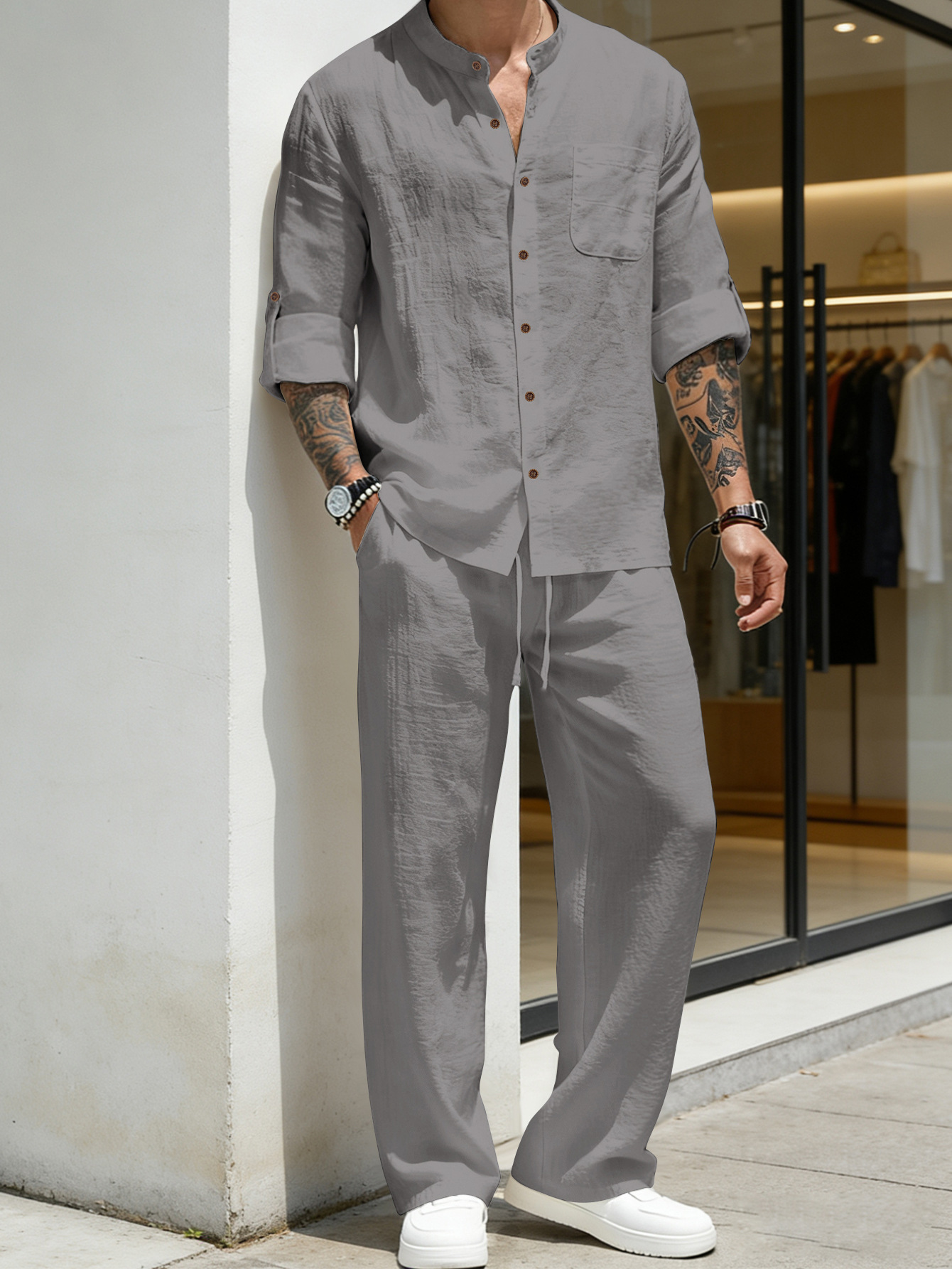 Conjunto de Camisa y Pantalone - Linen Shirt Breathable reseña y precio
