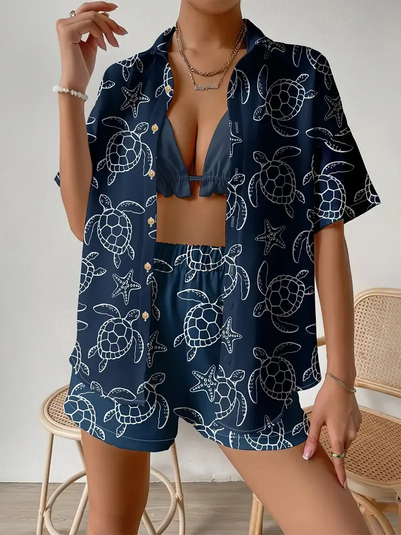 Conjunto de 2 piezas con estam - Shirt Camp Collar reseña y precio