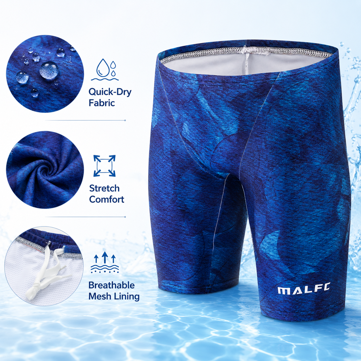 Traje de Baño MALFC para Hombr - Swim Trunk Quick Dry reseña y precio