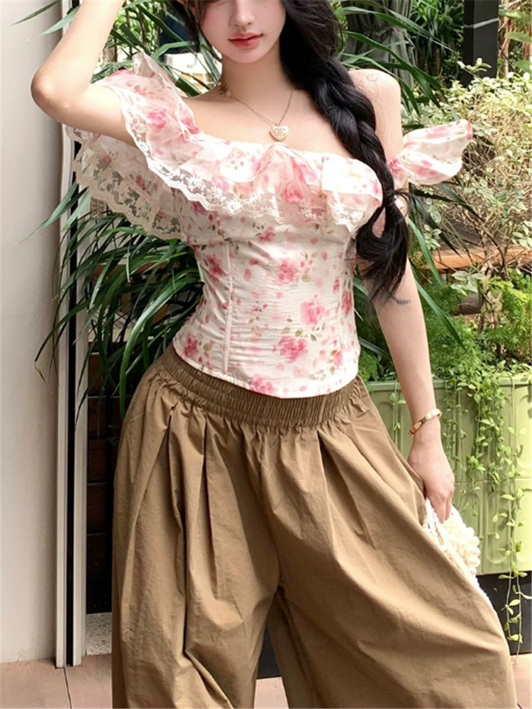 Blusa Corta de Verano Estilo F - Resort Shirt Floral reseña y precio