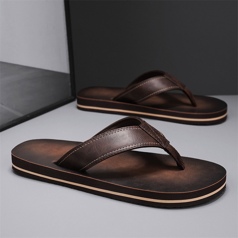 Sandalias de Playa Casuales pa - Flip Flop Leather Men reseña y precio