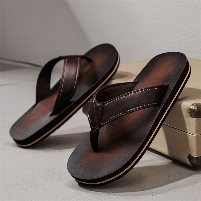 Sandalias de Playa Casuales pa - Flip Flop Leather Men reseña y precio