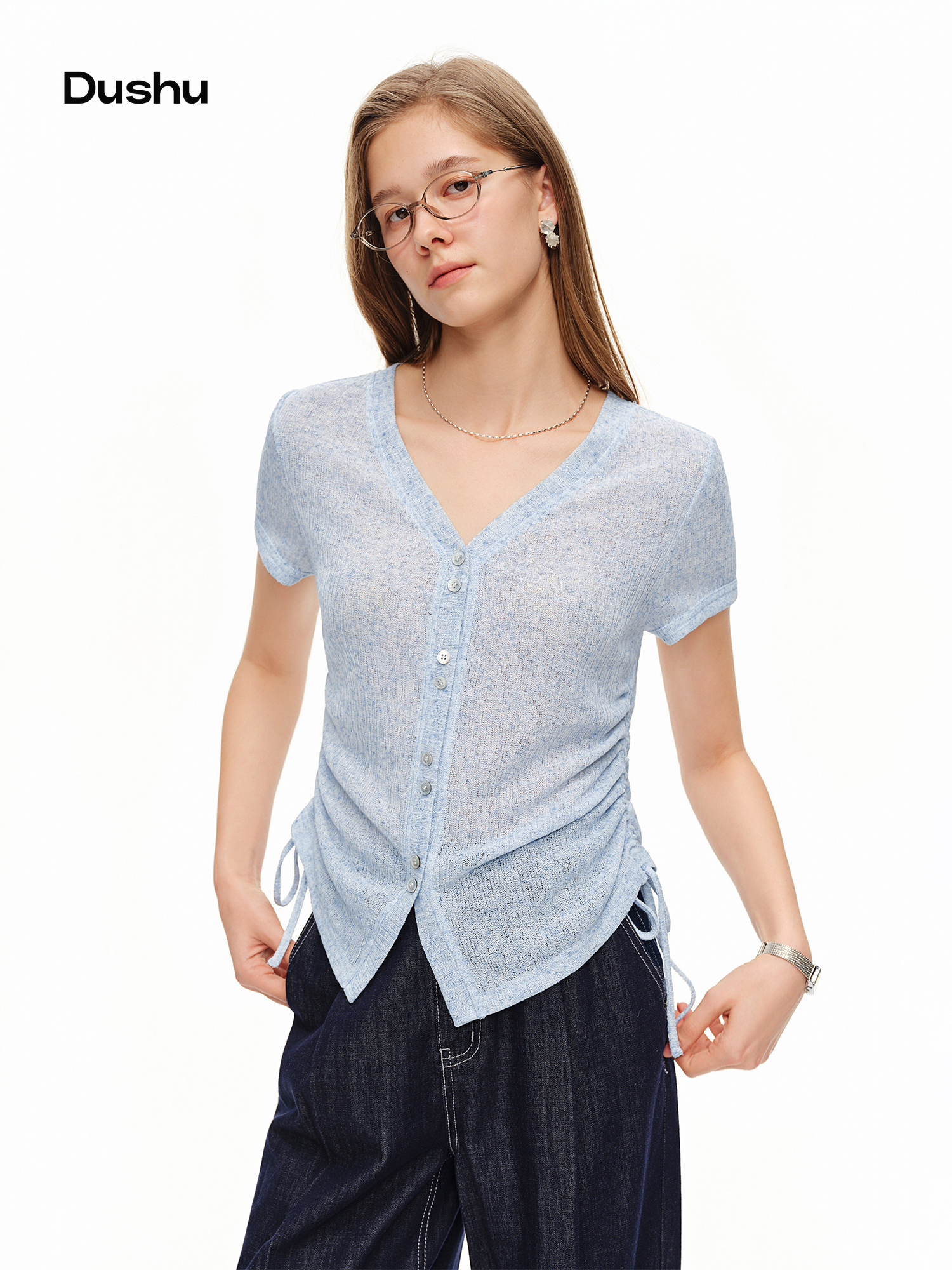 DUSHU Camisetas ligeras de lin - Short Linen Drawstring reseña y precio