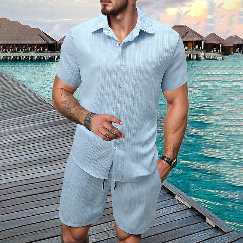 Conjunto de 2 Piezas para Homb - Shirt Camp Collar reseña y precio