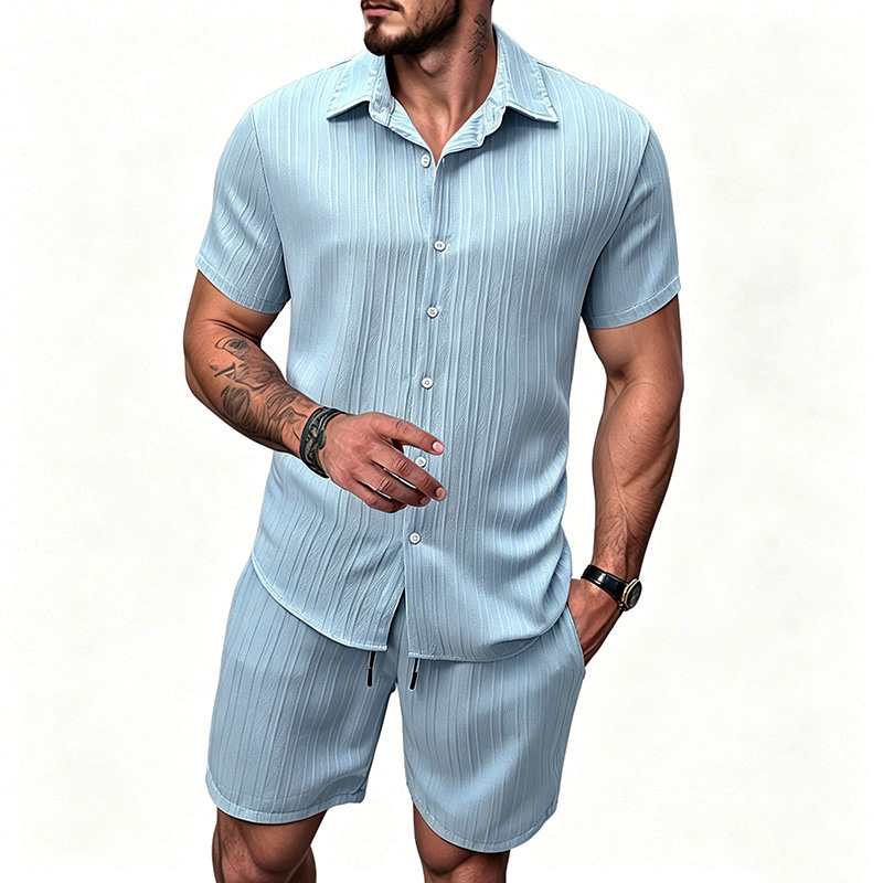 Conjunto de 2 Piezas para Homb - Shirt Camp Collar reseña y precio