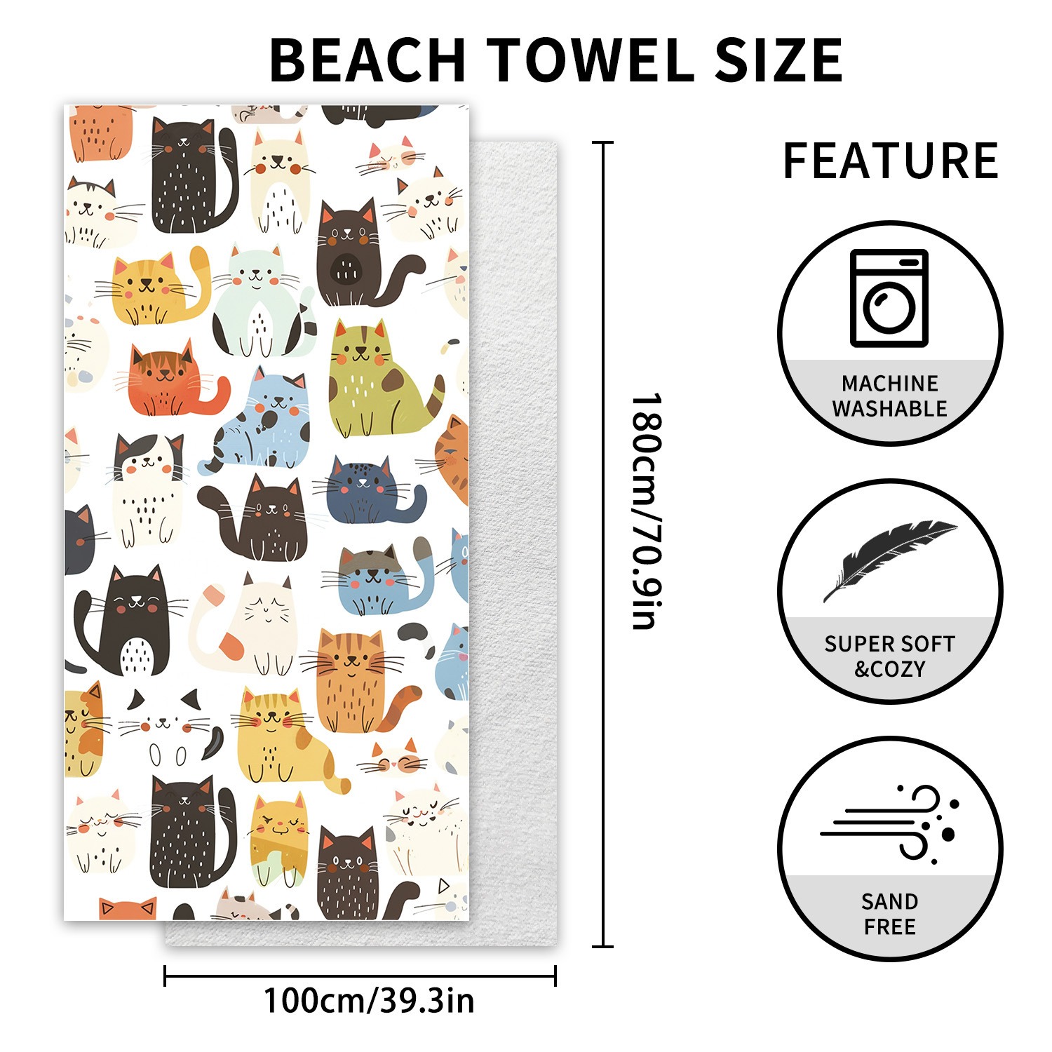 Manta de playa de gran tamaño, - Beach Towel Large reseña y precio