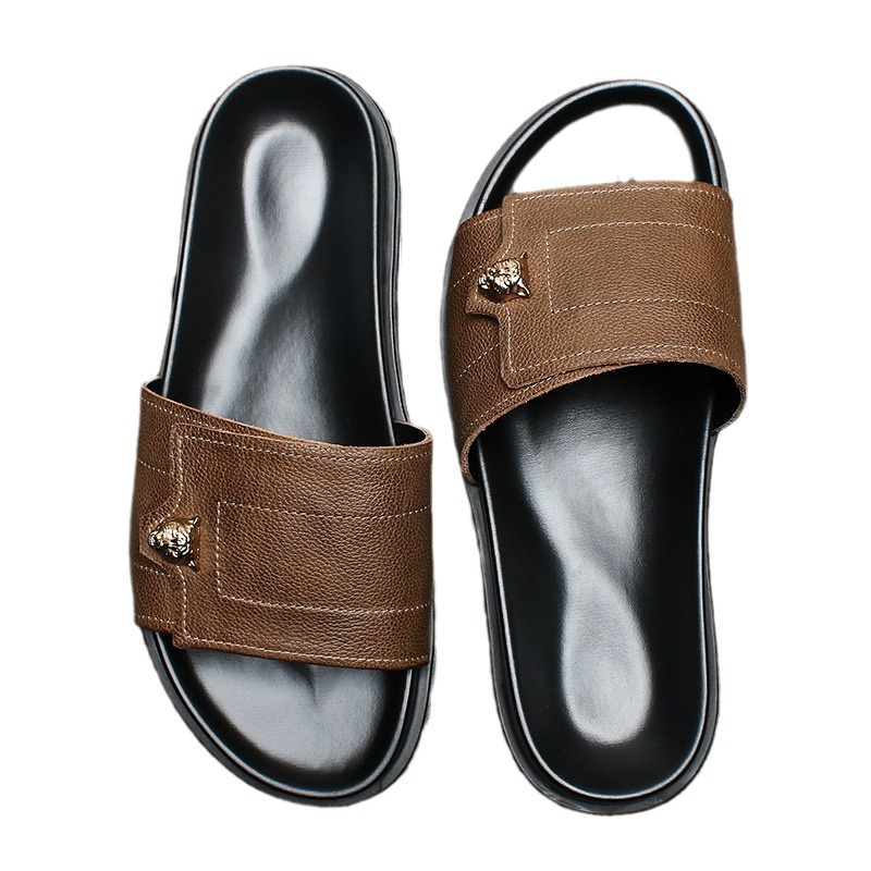 2025 nuevas zapatillas de cuer - Flip Flop Leather Men reseña y precio
