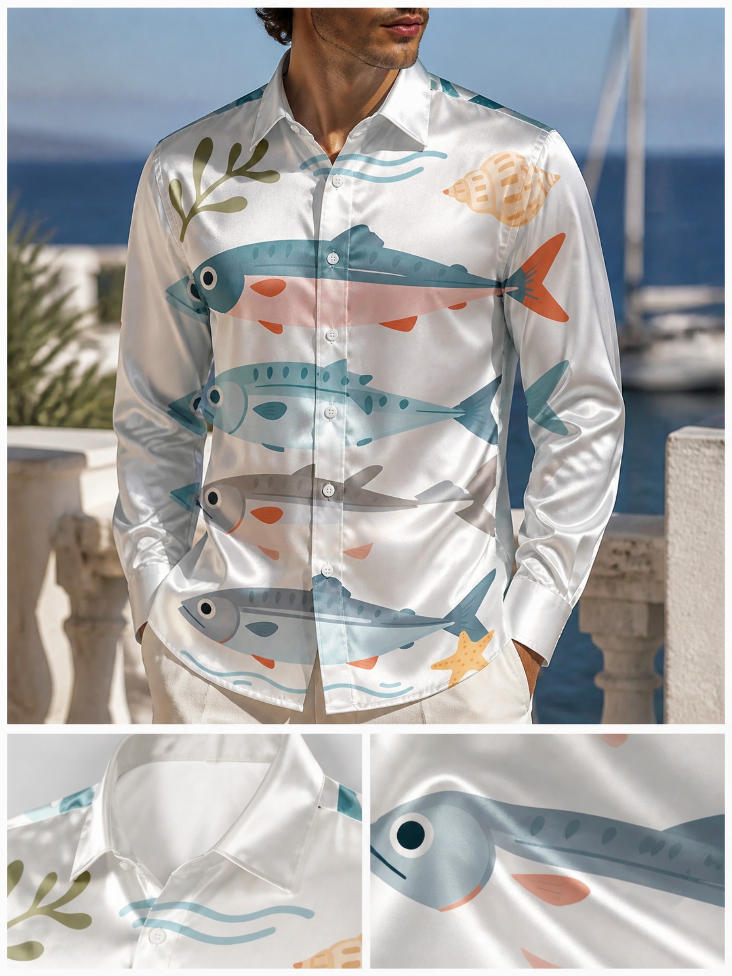 Camisa de Satén de Lujo para H - Resort Shirt Floral reseña y precio