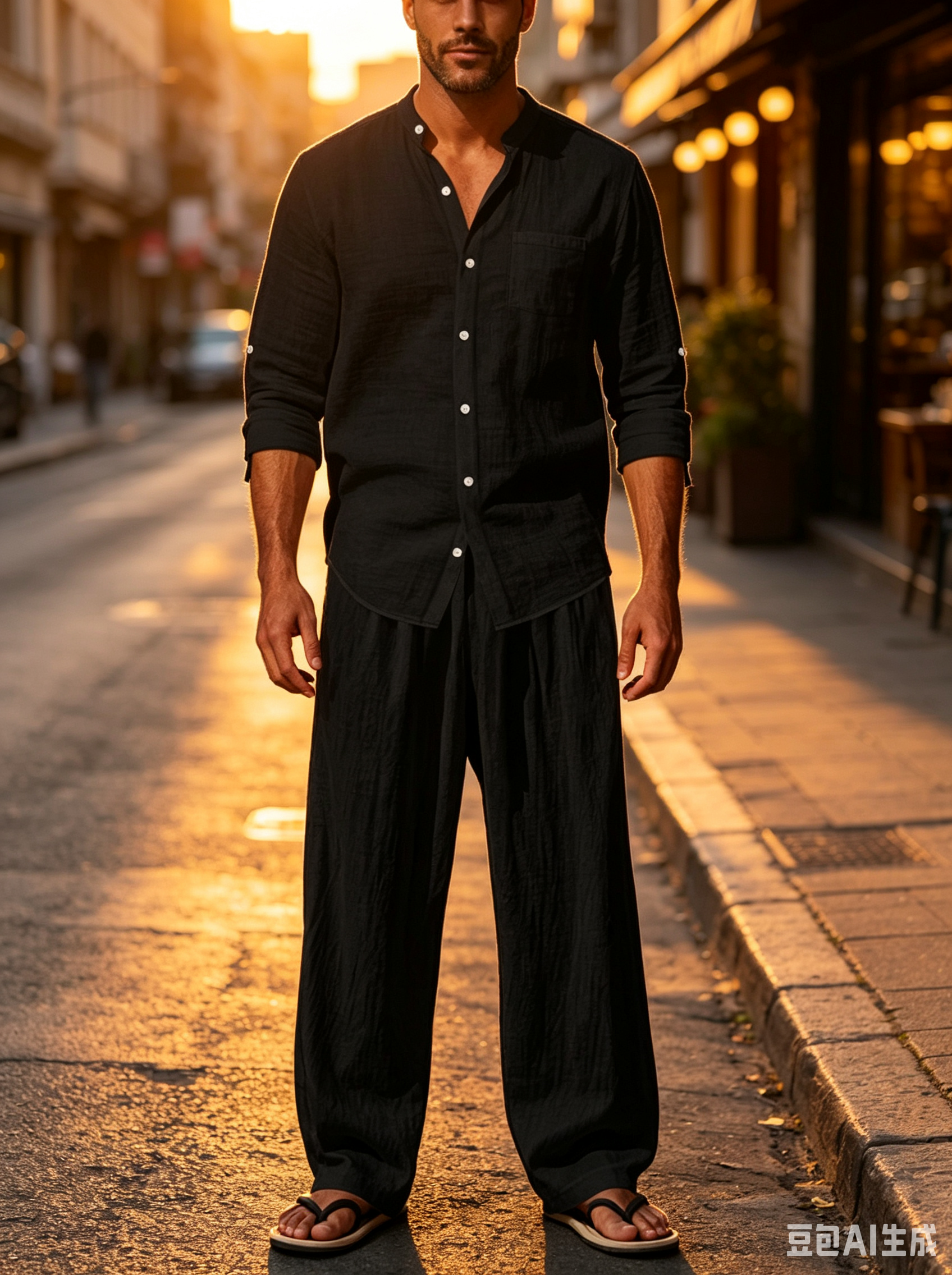 Conjunto de 2 Piezas para Homb - Linen Shirt Breathable reseña y precio