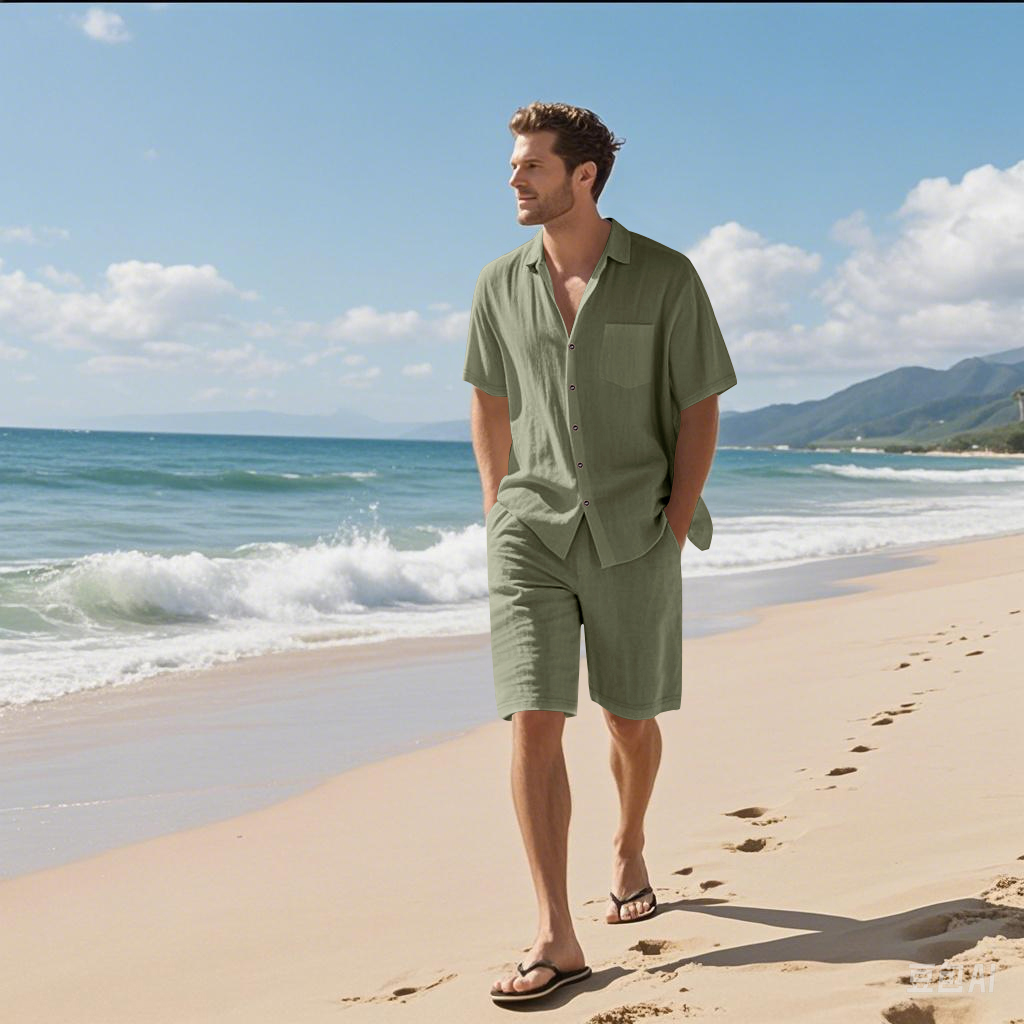Conjunto de Dos Piezas de Lino - Linen Shirt Breathable reseña y precio